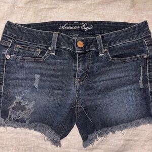 American Eagle Outfitters Blue Jean Shorts Distressed Cut-Off